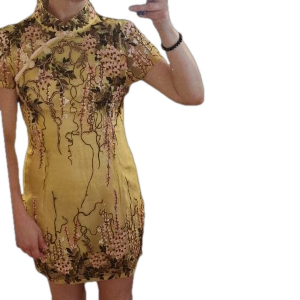 Gorgeous Defenon Embroidered Cheongsam Styled  Dress - Picture 7 of 16